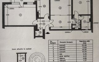 Apartament 4 Camere 🏡 | Etaj 1/6 🏢 | Fără Risc Seismic ✅| Boxă - Schiță 33
