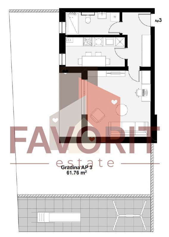 Gradina proprie de 62 mp. Decomandat. 40 mp utili - Poză 9