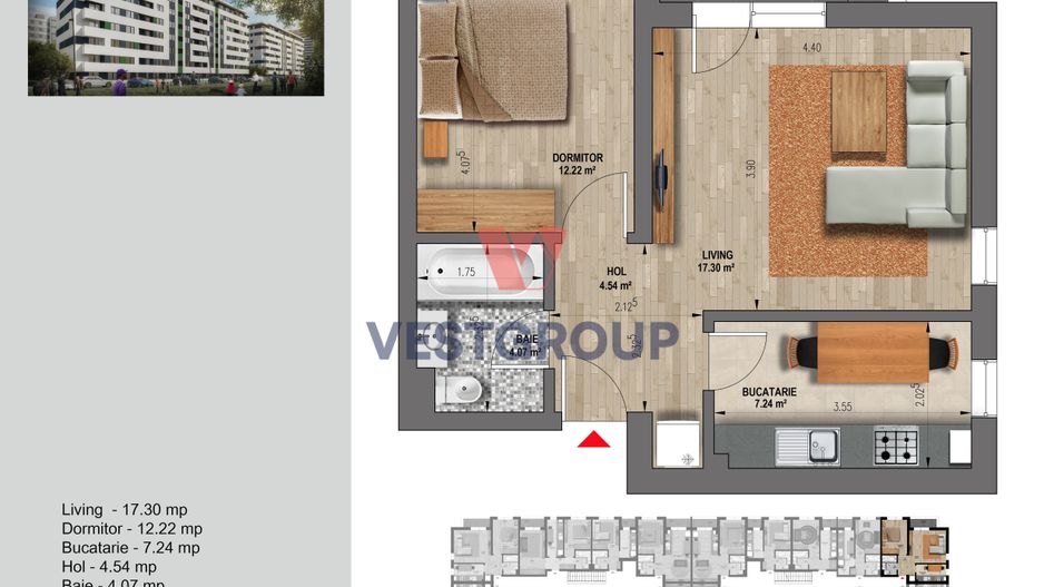 Apartamente 2 camere Direct Dezvoltator Weiner Vest Group - Poză 2