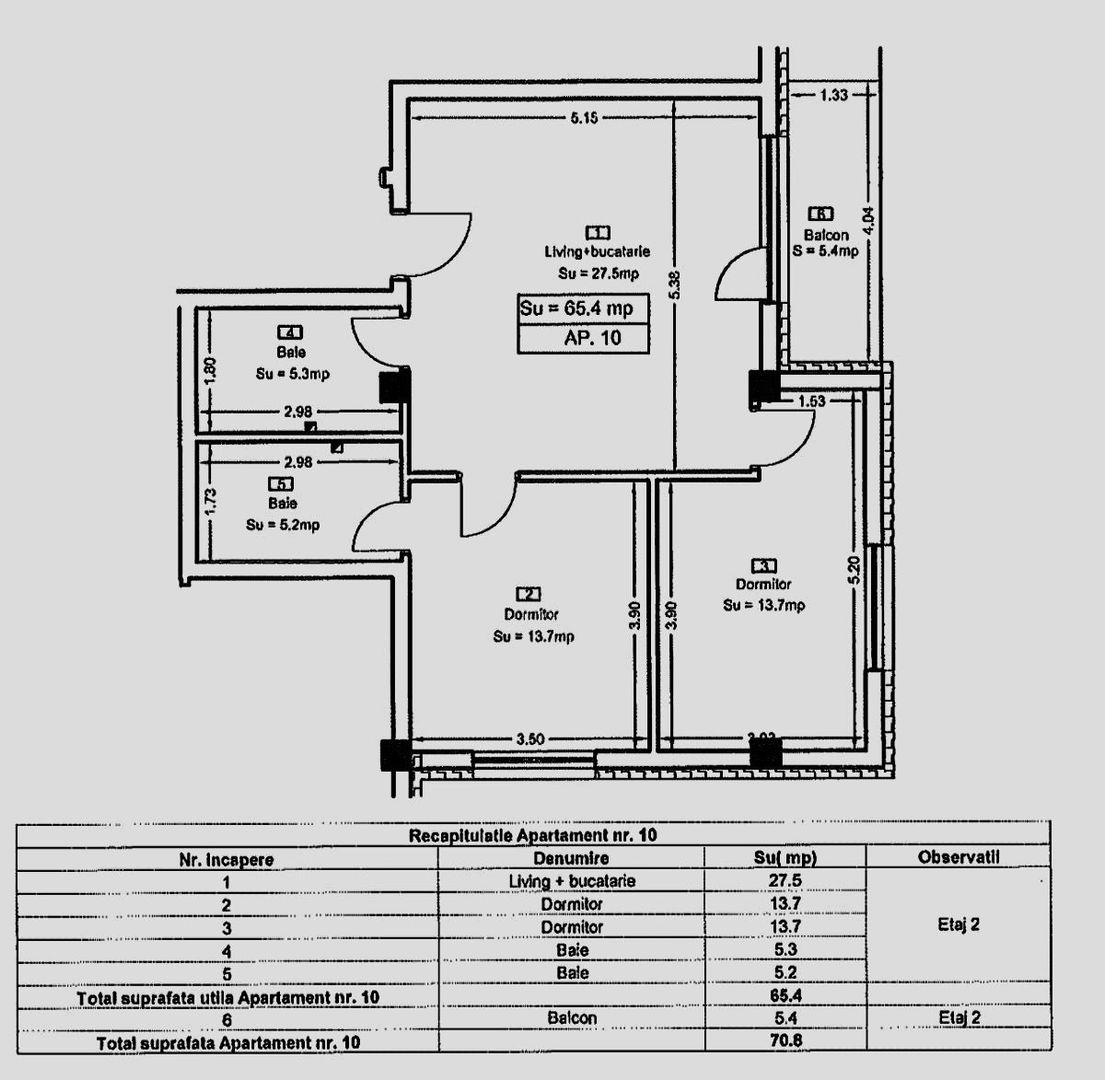 Ap 10 C5 3 camere Tautului Residence Park Parcul Poligon Sub Cetate - Schiță 19