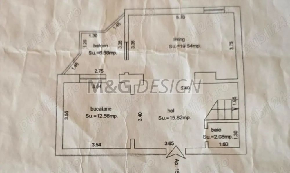 Apartament  3 camere  pe 2 nivele zona Dorobantilor - Schiță 8