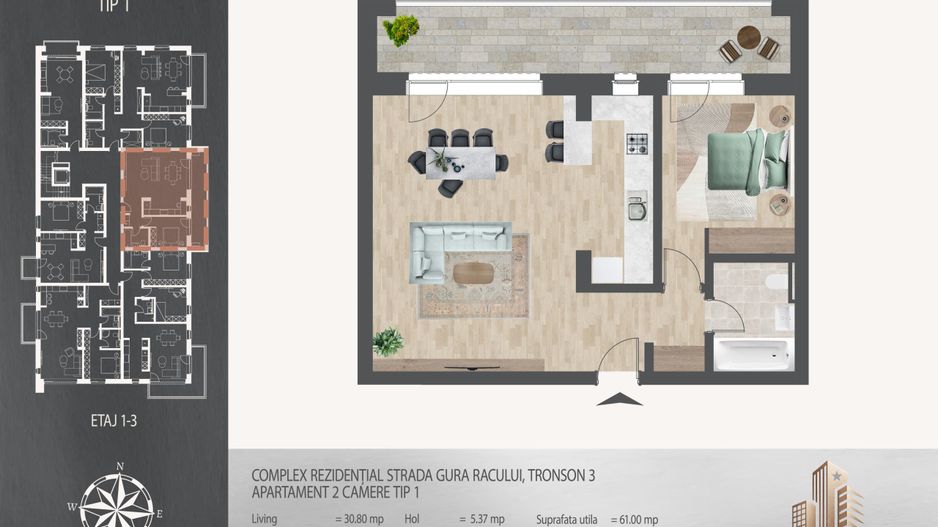 Apartament 2 camere I Larss Residence Th. Pallady I Vanzare - Poză 3