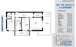 Penthouse 3 Camere Sector 3 | Terasă 27mp | Etaj 4 - Poză 1