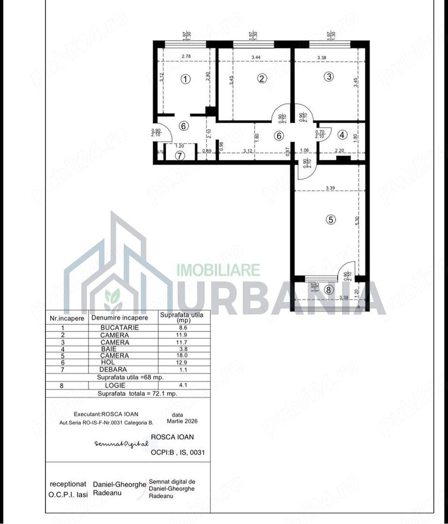 Apartament 3 camere, 72 mp, Alexandru Cel Bun, Iași - Poză 5