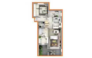 Apartament 3 camere - 72.22 mp, aer conditionat (ALP-C2-Ra-ap.3) - Poză 2