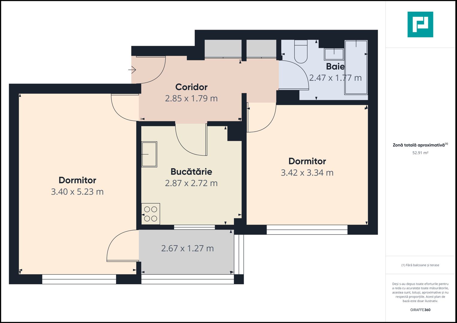 Apartament cu 2 camere în zona 300, Micălaca - Poză 10