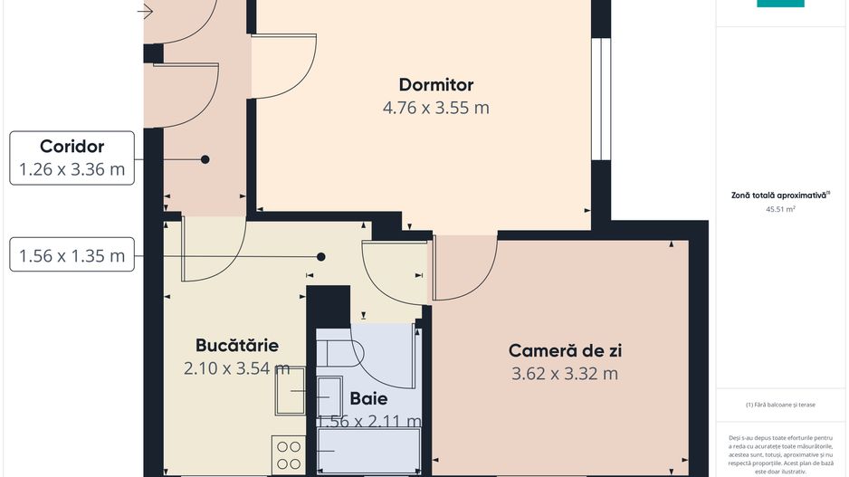 Apartament cu 2 camere central lângă Piața Mică - Poză 7