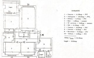 Apartament 4 camere, 92 mp utili, decomandat – Obor - Schiță 4