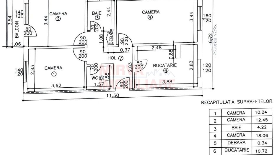 Vanzare apartament 3 camere, 2 băi, decomandat – Enăchiță Văcărescu - Schiță 30