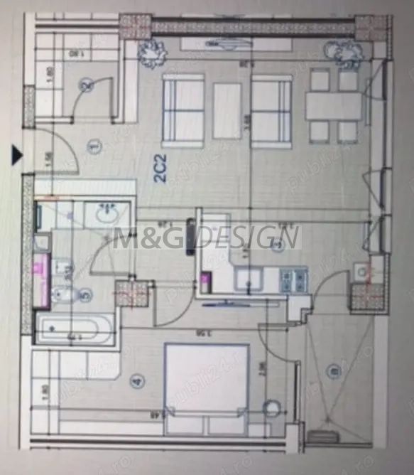 Apartament 2 camere bloc nou - Schiță 9