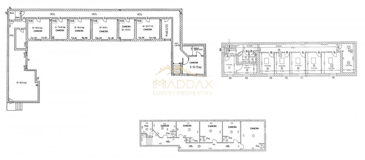 P+M (1000mp), curte (1750mp), 70 incaperi, 35 camere Unirii, multiple destinatii - Poză 15