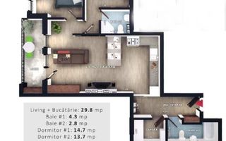 Apartament cu 3 camere la 5 minute de Vivo Center! - Poză 2