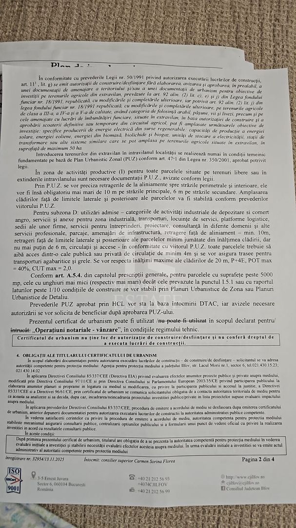 Teren Intravilan 13848 mp deschidere la A1 zona Carrefour Militari - Schiță 5