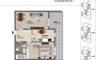 Apartament 2 camere Dobroesti / SU 76,55 mp / bloc nou / comision 0 - Poză 16
