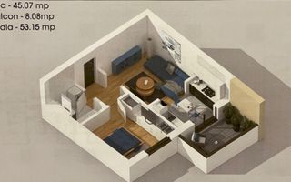 Apartament 2 camere decomandat  54 mp | Bloc nou | Mobilat și utilat - Poză 4
