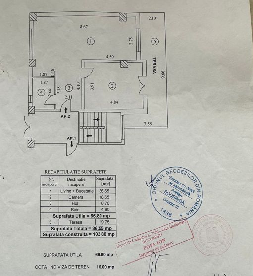 2 CAMERE + TERASA si GRADINA || BANEASA  || BLOC NOU Strada Garlei - Schiță 11