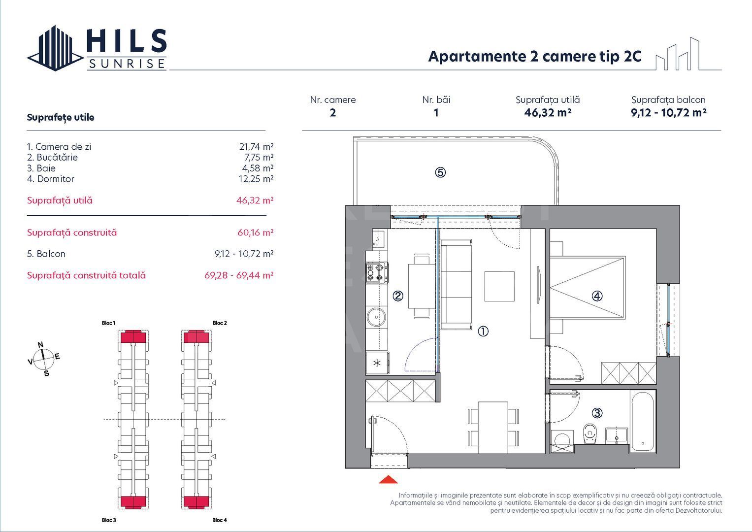 Apartament cu 2 camere tip 2C , sectorul 3, București - Poză 2