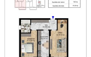 Apartament 2 camere Direct Dezvoltator Metrou Nicolae Teclu - Schiță 6