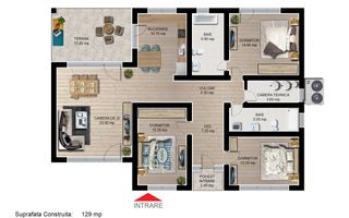 Casa individuala finalizata intabulata 4 camere Cartier Izvor Tarlungeni Brasov - Schiță 2