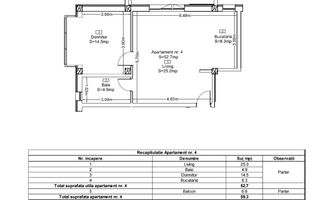 Apartament 2 Camere | Bloc Nou | Langa Padure | Terra, Floresti - Schiță 4
