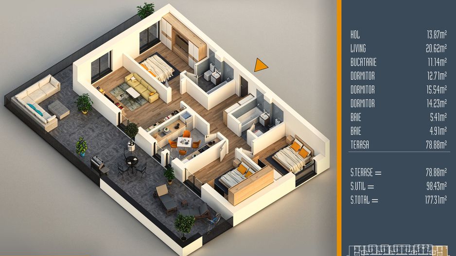 Oferta Lansare 4 camere parcare bonus proiect nou Pallady - Schiță 1