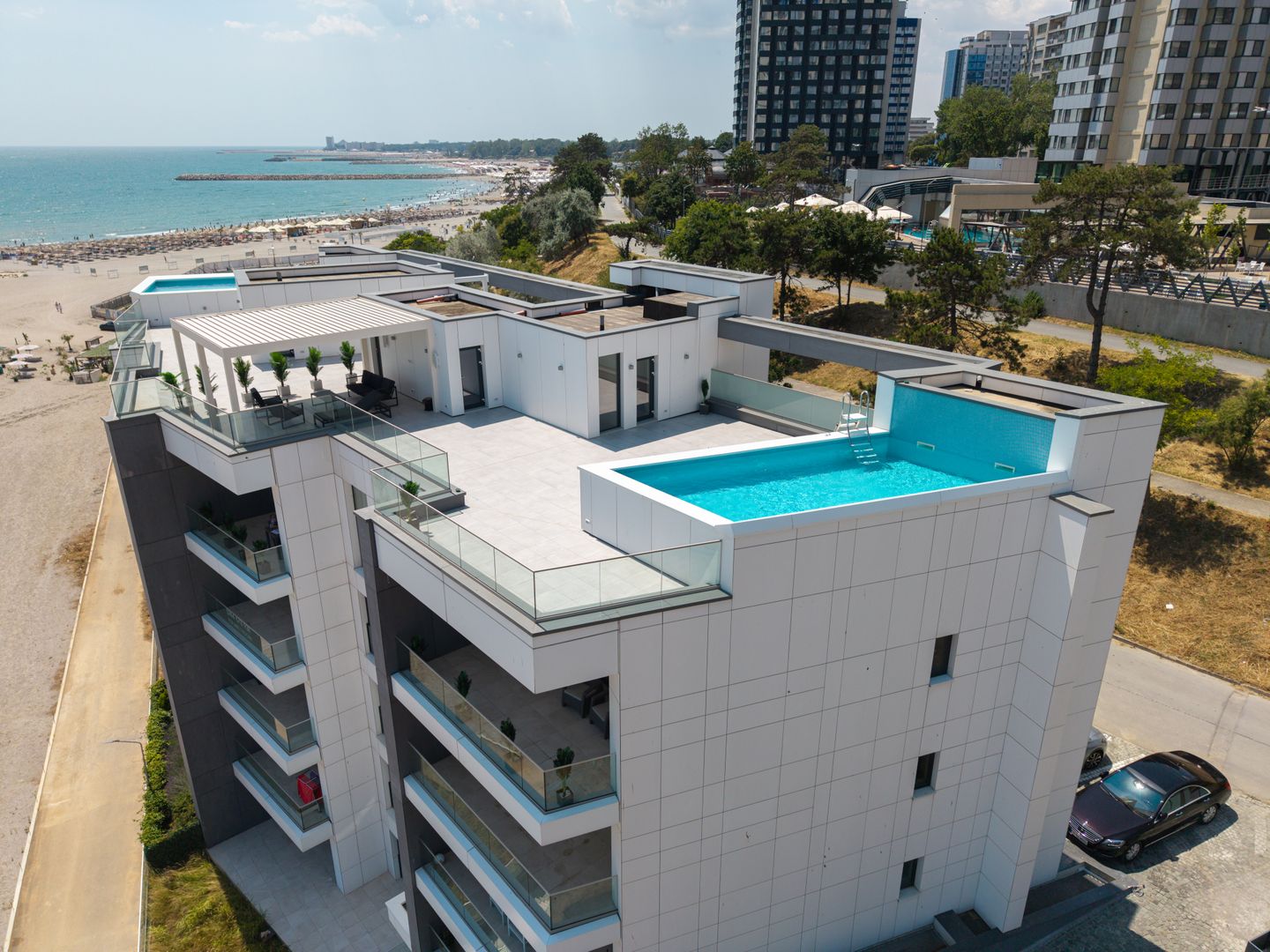 PENTHOUSE CU PISCINA, VEDERE PANORAMICA LA MARE/FALEZA OLIMP - Poză 27