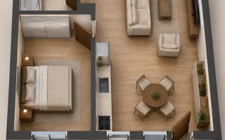 Apartament 2 camere premium | Imobil nou 2025 | Zona Vivo - Schiță 2