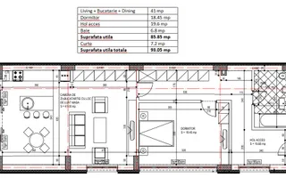 Apartament 2/3 camere - Uranus - Schiță 11