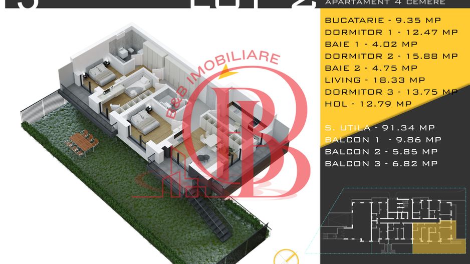 4 camere cu gradina Titan Pallady  Metrou Nicolae Teclu - Schiță 12