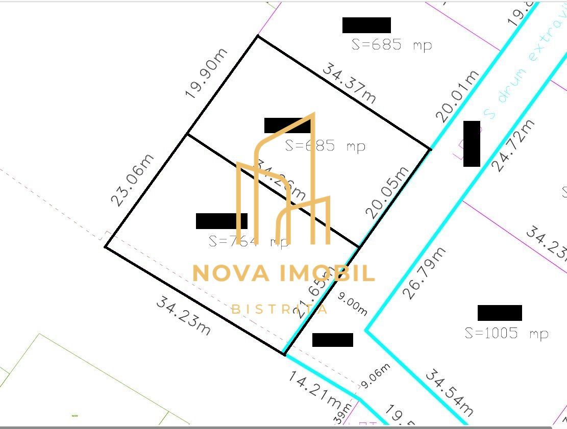 Teren extravilan Strada Soarelui Bistrita - 2 parcele - Poză 1