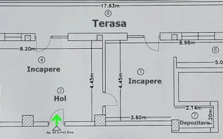 Spatiu de birou 62.5 mp + terasa 32 mp, parcare - Schiță 12