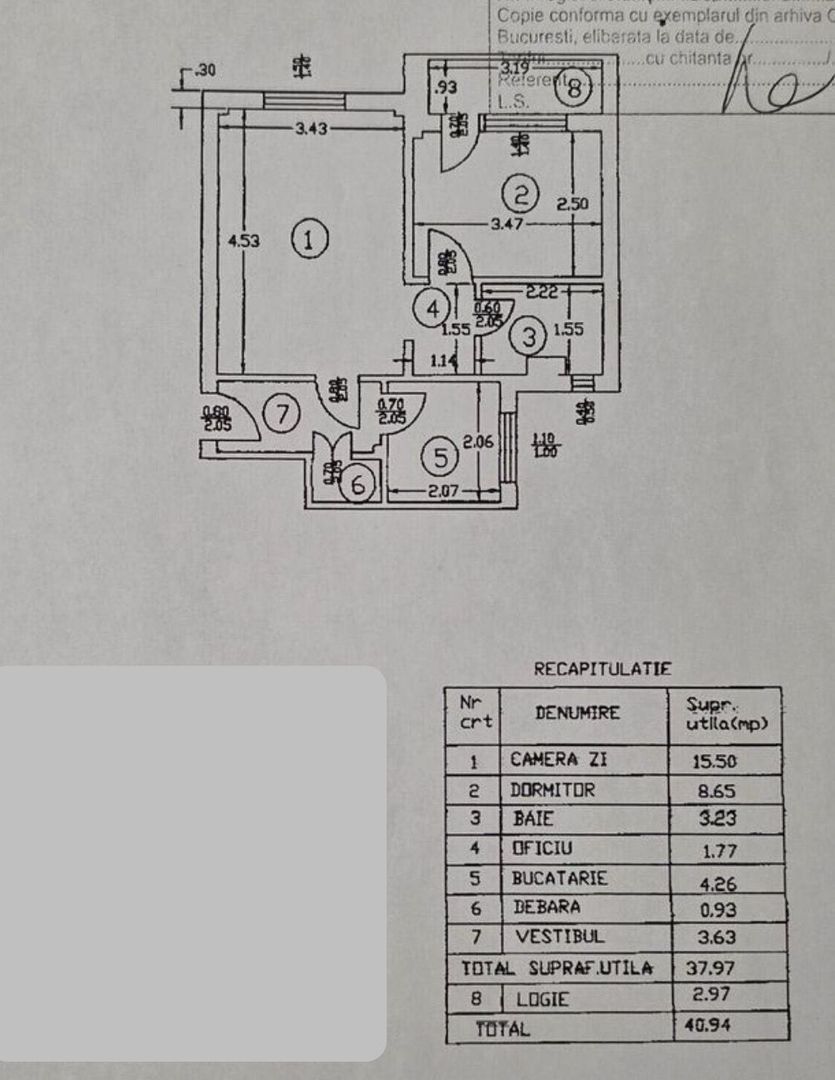 Apartament 2 camere bloc anvelopat Pacii, Gorjului, Militari - Schiță 8