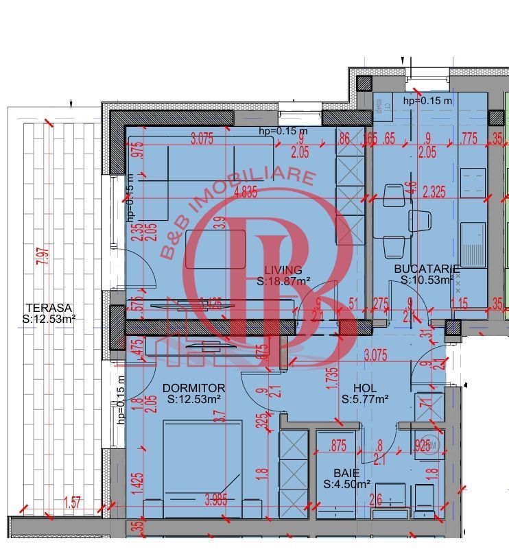 Apartament 2 camere Parcare Gratis Theodor Pallady 5min STB - Schiță 2