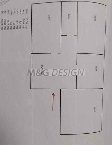 Apartament 4 camere Lipovei - Schiță 8