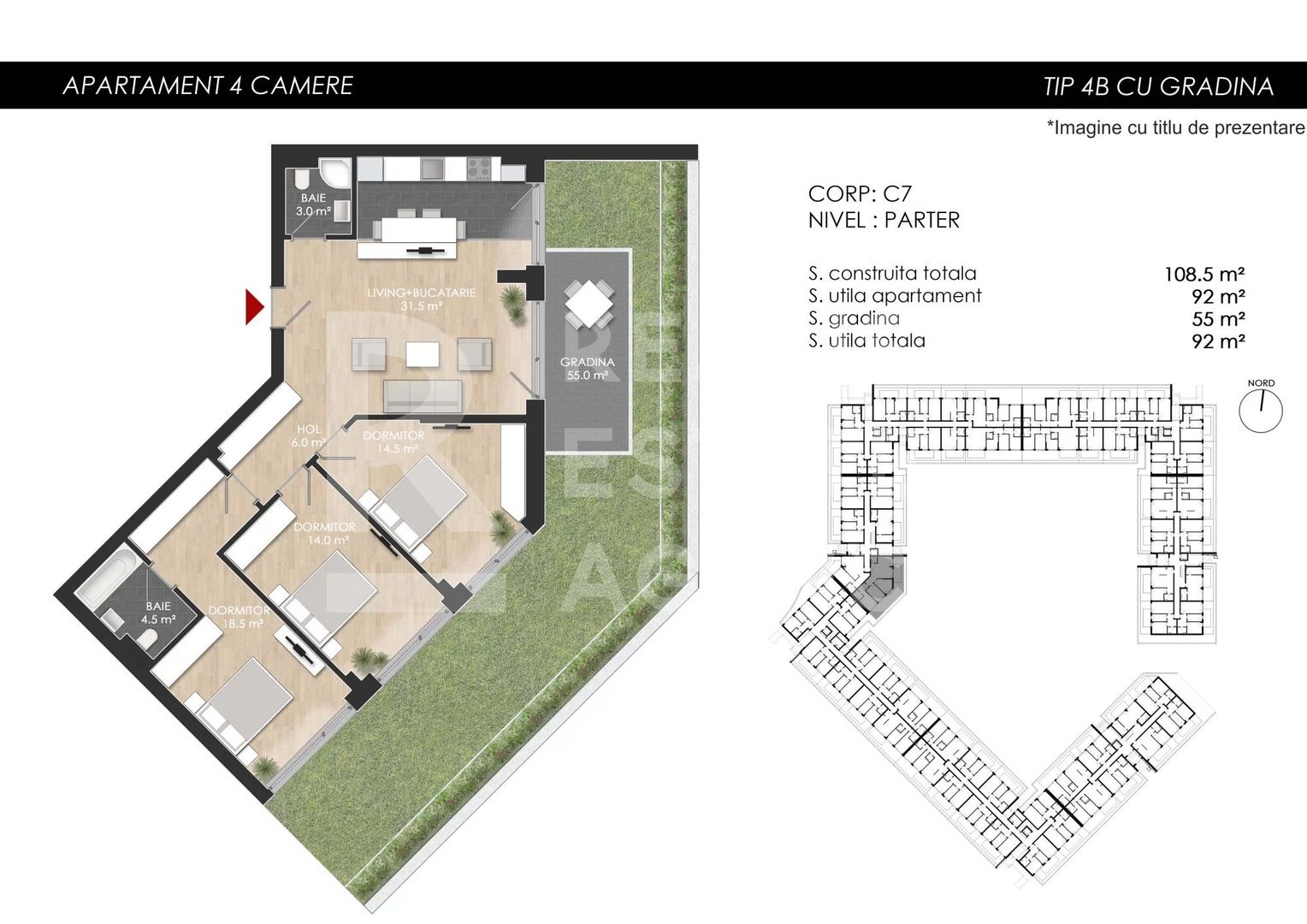 Vânzare, apartament cu 4 camere în zona Bucureștii Noi - Poză 2