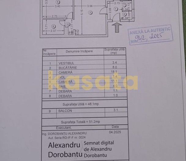 OPORTUNITATE | APARTAMENT 2 CAMERE | CALEA MOSILOR | BLOC 1982 - Schiță 8