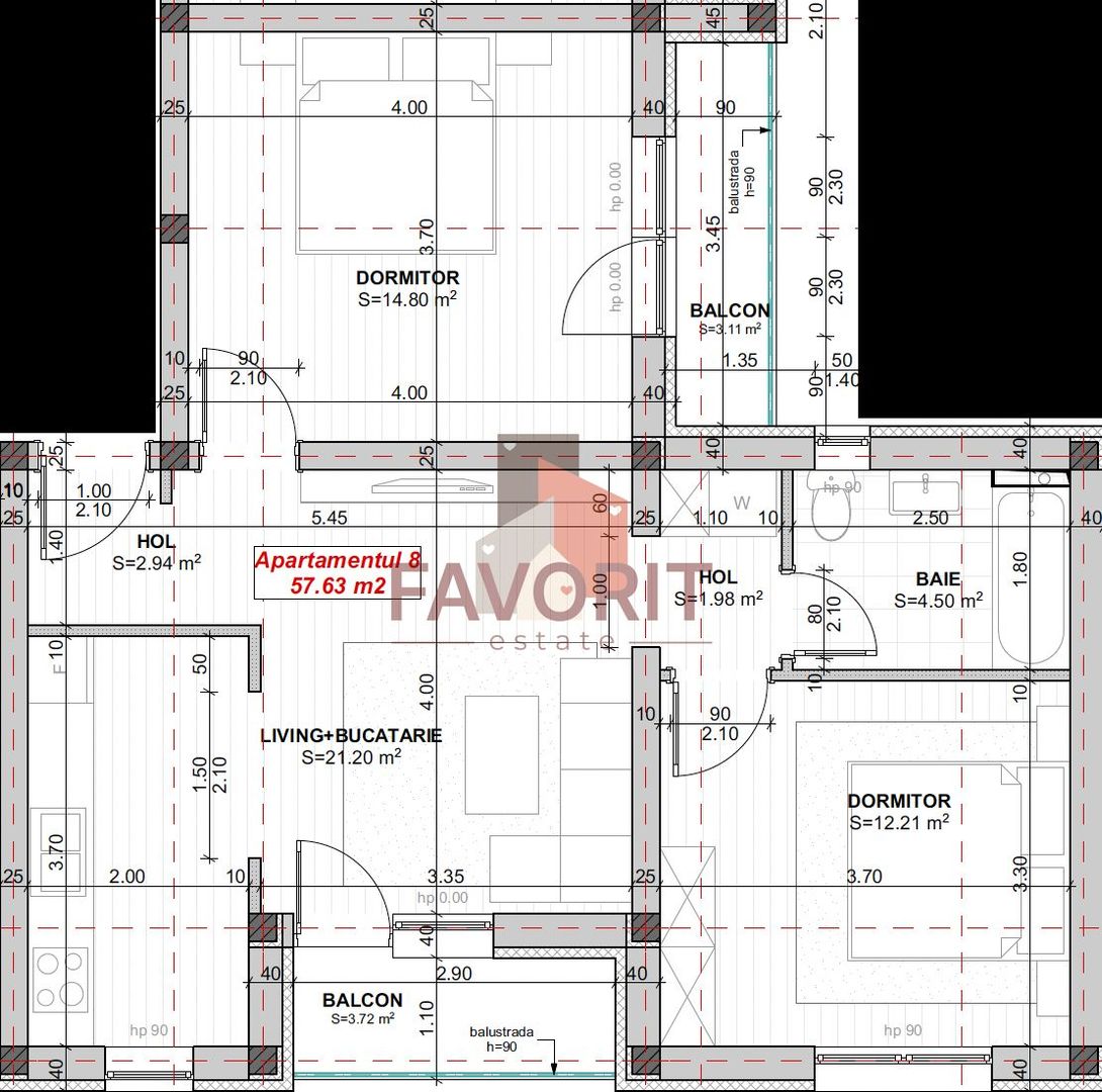 Bloc nou finalizat. Etaj 1. Acces asfaltat - Schiță 16