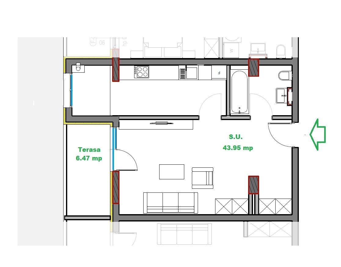 Apartament nou de vanzare 44 mp Soporului Comision 0% - Poză 5