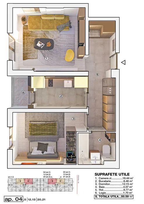 AP 2 CAMERE ENCORE RESIDENCE, INCALZIRE PARDOSEALA, BLOC NOU, COMIS 0% - Schiță 8