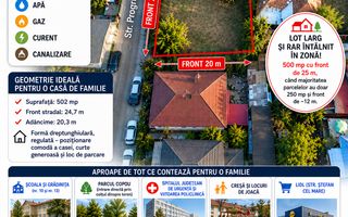 TEREN in ORAS — zona COPOU, str. Progresului - 502 mp, deschidere 25 m, VASLUI - Poză 1