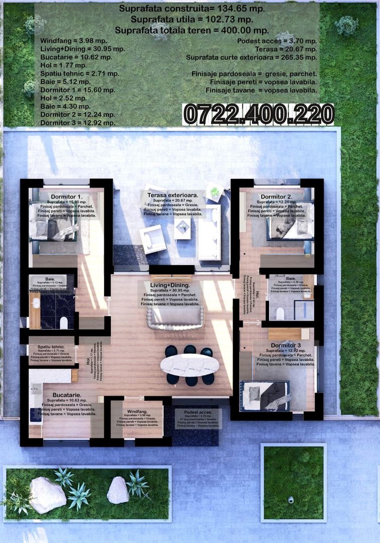 Investește în calitate: Case pe parter în cel mai nou și aerisit complex. - Poză 13