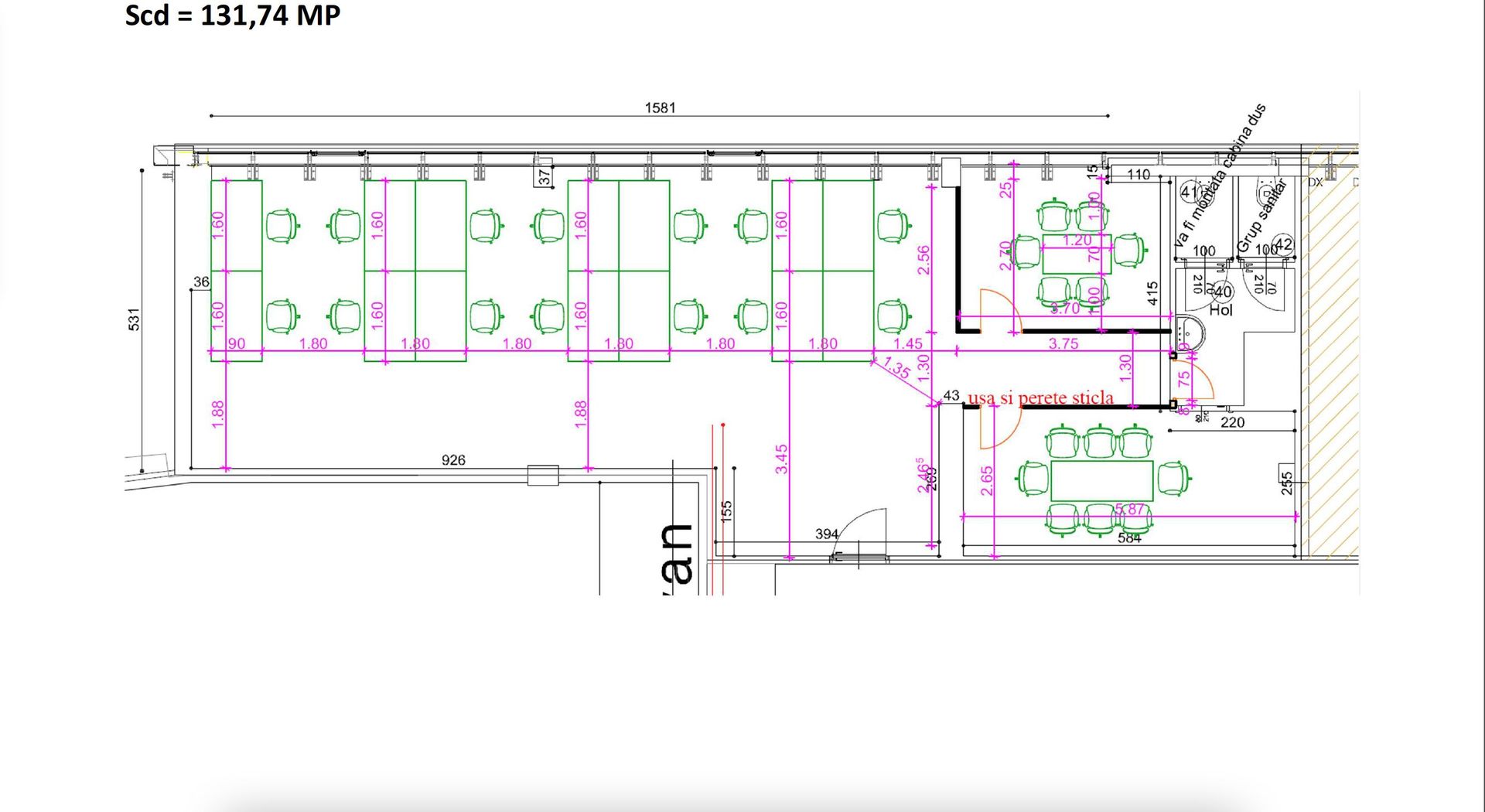 Spatiu de birouri  de inchiriat - Poză 2