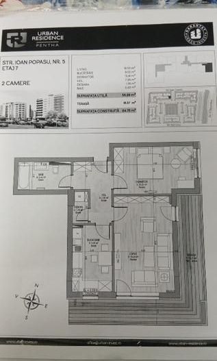 Apartament 2 camere, Urban Coresi , Premium ,Terasa MARE - Poză 15