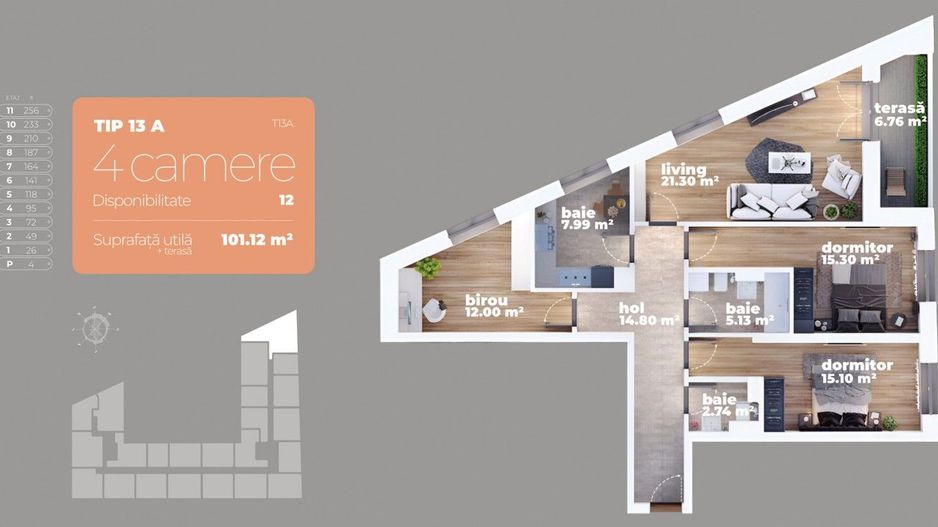 4 camere bloc nou I Sun Rebreanu I Titan - Poză 11
