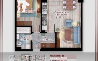 Apartament 2 camere  Titan Pallady Metrou Nicolae Teclu - Schiță 1