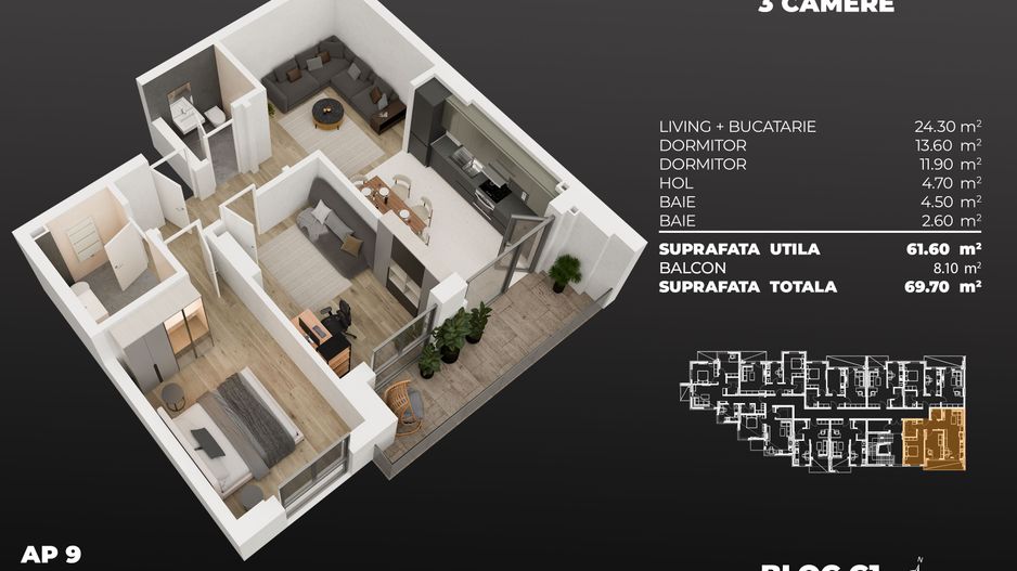 3cam,2bai, dec.(living deschis cu buc), la 3min de metrou Berceni - Poză 1