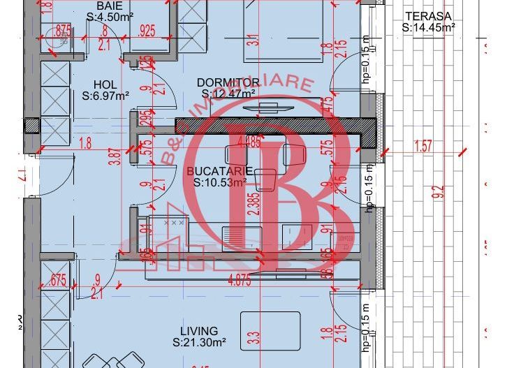 Apartament suprafata generoasa 2 camere cu Terasa Pallady - Schiță 3