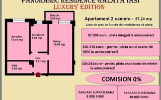 Apartament 2 camere de vanzare in Iasi, Galata, 57,24 mp, bloc nou - Poză 2