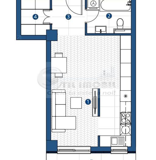 Apartament de vanzare cu o cameră in Galata,Iasi ,42.08 mp, bloc nou ! - Poză 5