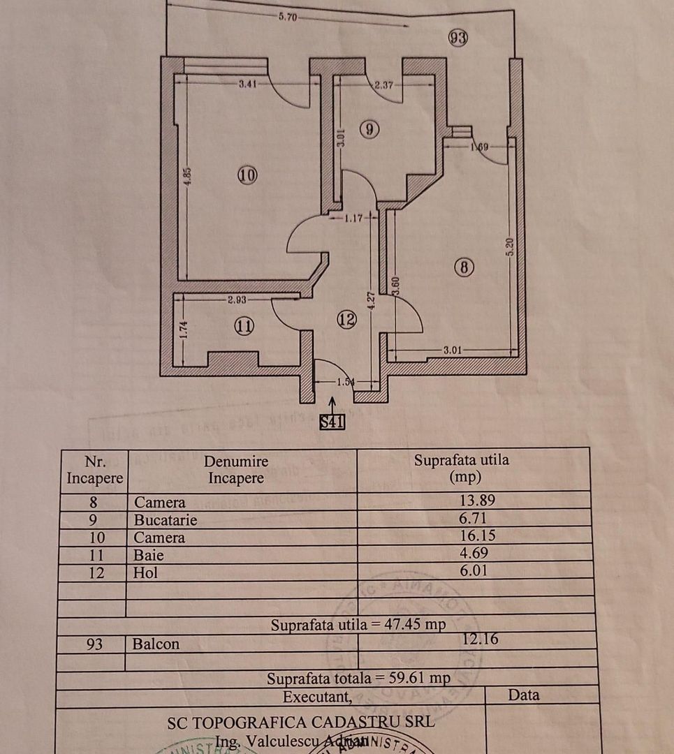 Ag BRASADAS vinde ap 2 cam 59mp Et 5/6 PRIMA LINIE Năvodari. - Poză 12